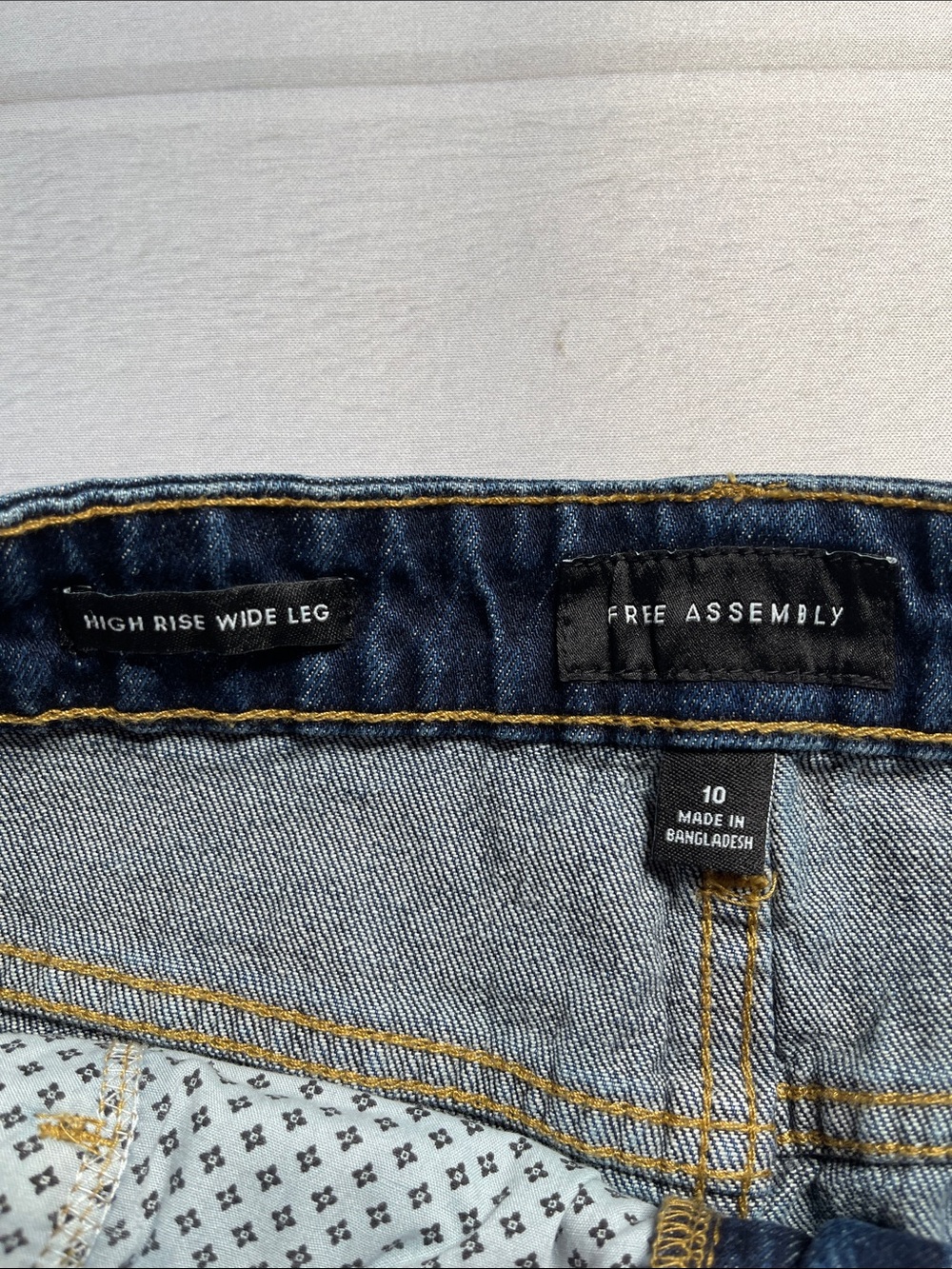 Nwt Free Assembly Jeans 10 Wide Leg Raw Hem High Rise New Ladies Denim - Picture 14 of 15